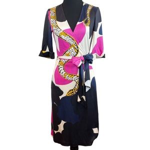 Diane Von Furstenberg Multicolor Wrap Dress